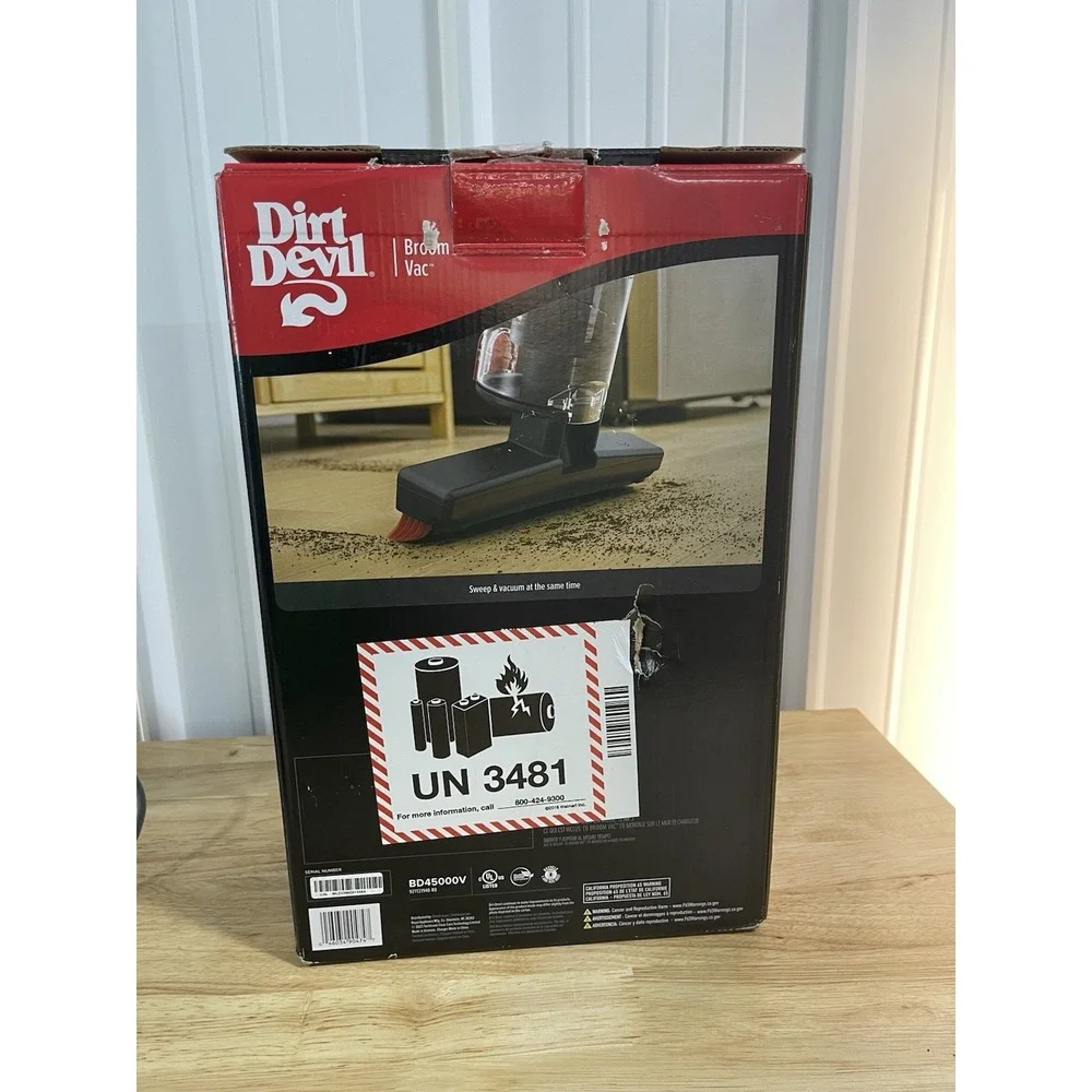 Dirt Devil Broom Vac Bagless Cordless Standard Filter Rechargeable Sweeper